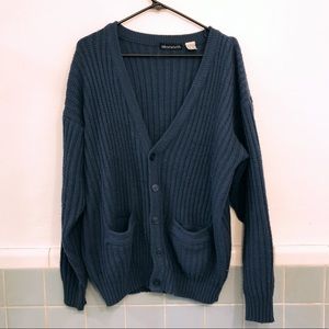 Blue cardigan sweater